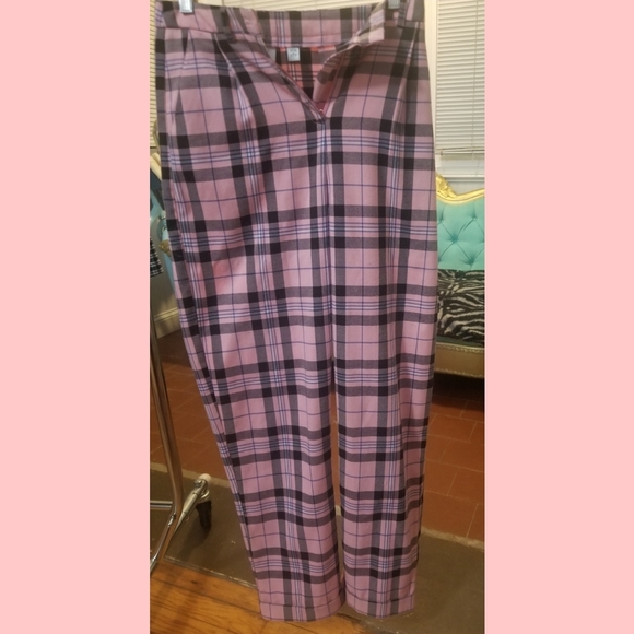 ASOS Pants - Pink plaid high waisted pants